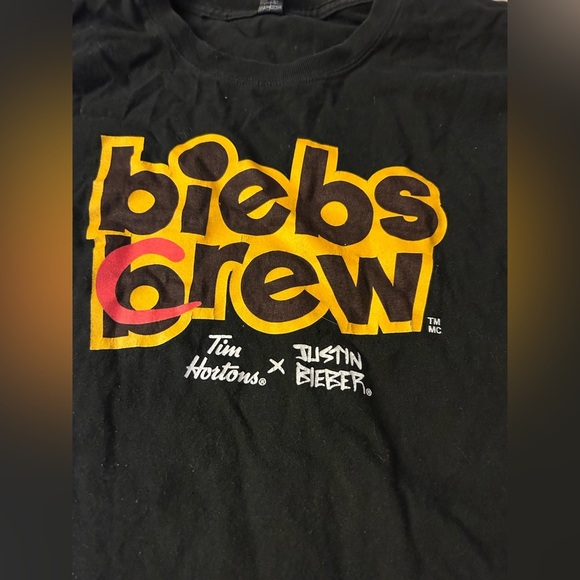 Black Tim Hortons Justin Bieber Tee XL - Picture 4 of 5
